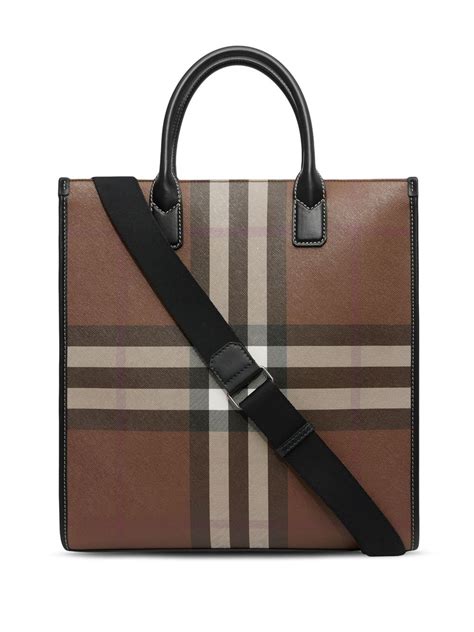 burberry tote images|Burberry check and leather tote.